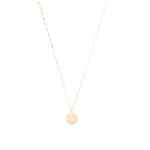 GOLDEN CLEF Gold/B Made In Italy 14kt Gold Initial Disc Pendant Necklace